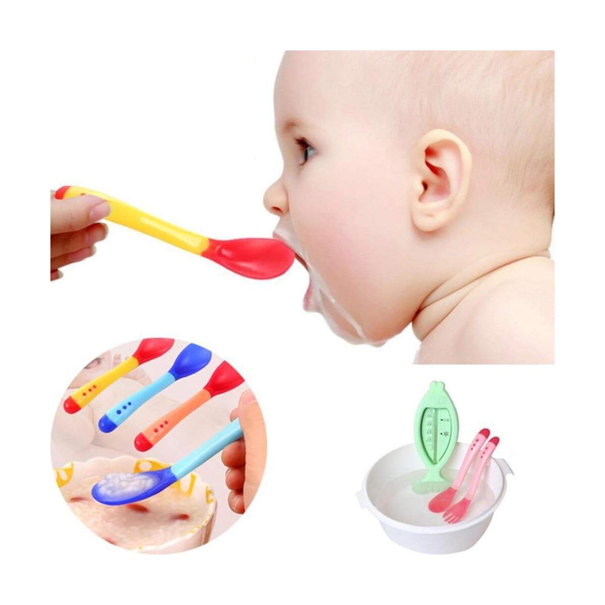 Baby Feeding  Spoons, First Stage Weaning Spoons with Soft Silicone Tips for Babies or Toddler