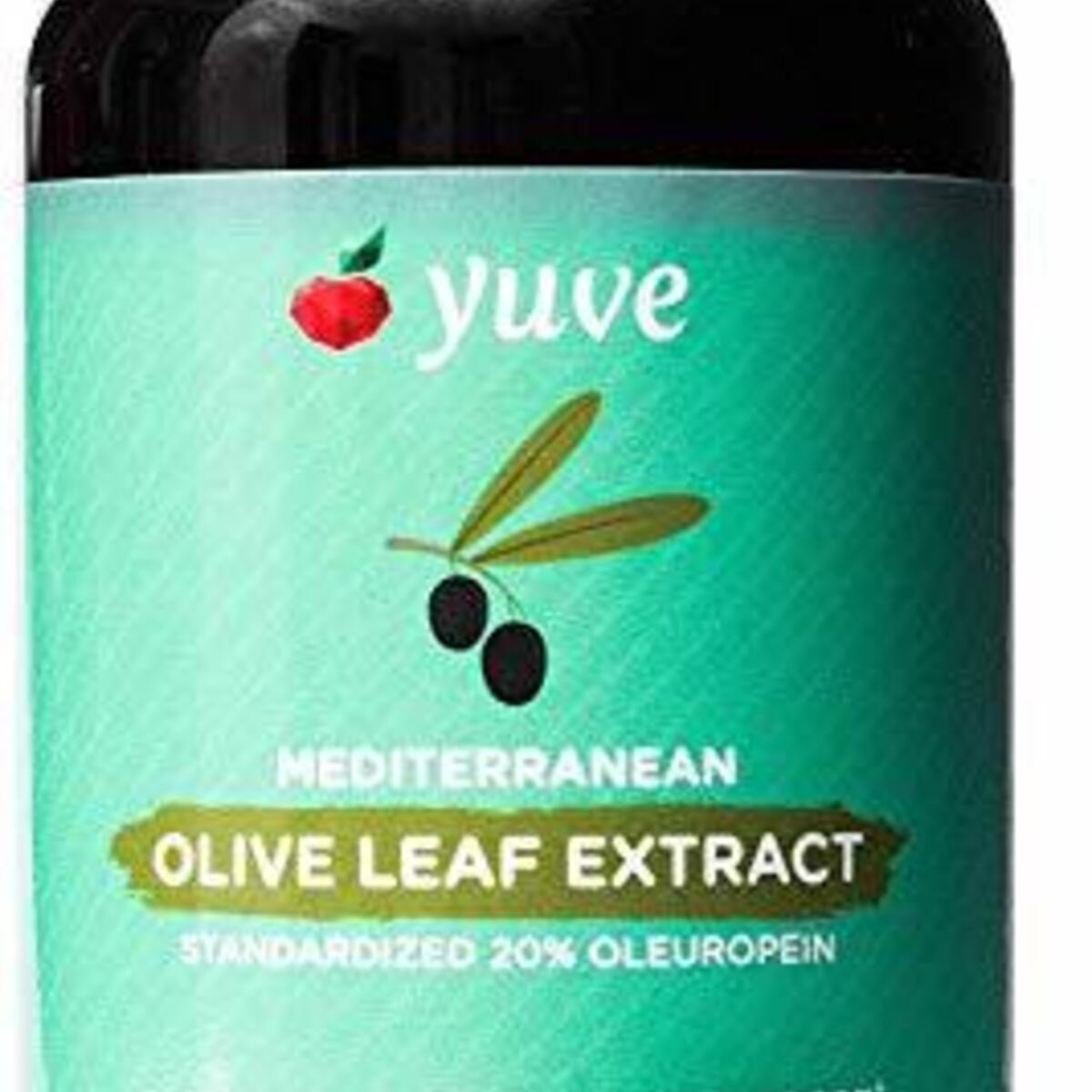 Yuve Mediterranean Olive Leaf Extract 750mg - 20% Non-GMO Oleuropein - Cardiovascular Health & Immune Support - Helps Rejuvanate Skin - Powerful Antioxidant - Vegan, Natural, Gluten-Free - 60 Capsules
