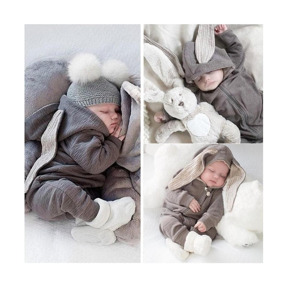 Newborn Baby Jumpsuit Outfit Hoody Cartoon Coat Winter Infant Rompers Toddler Clothing Bodysuit