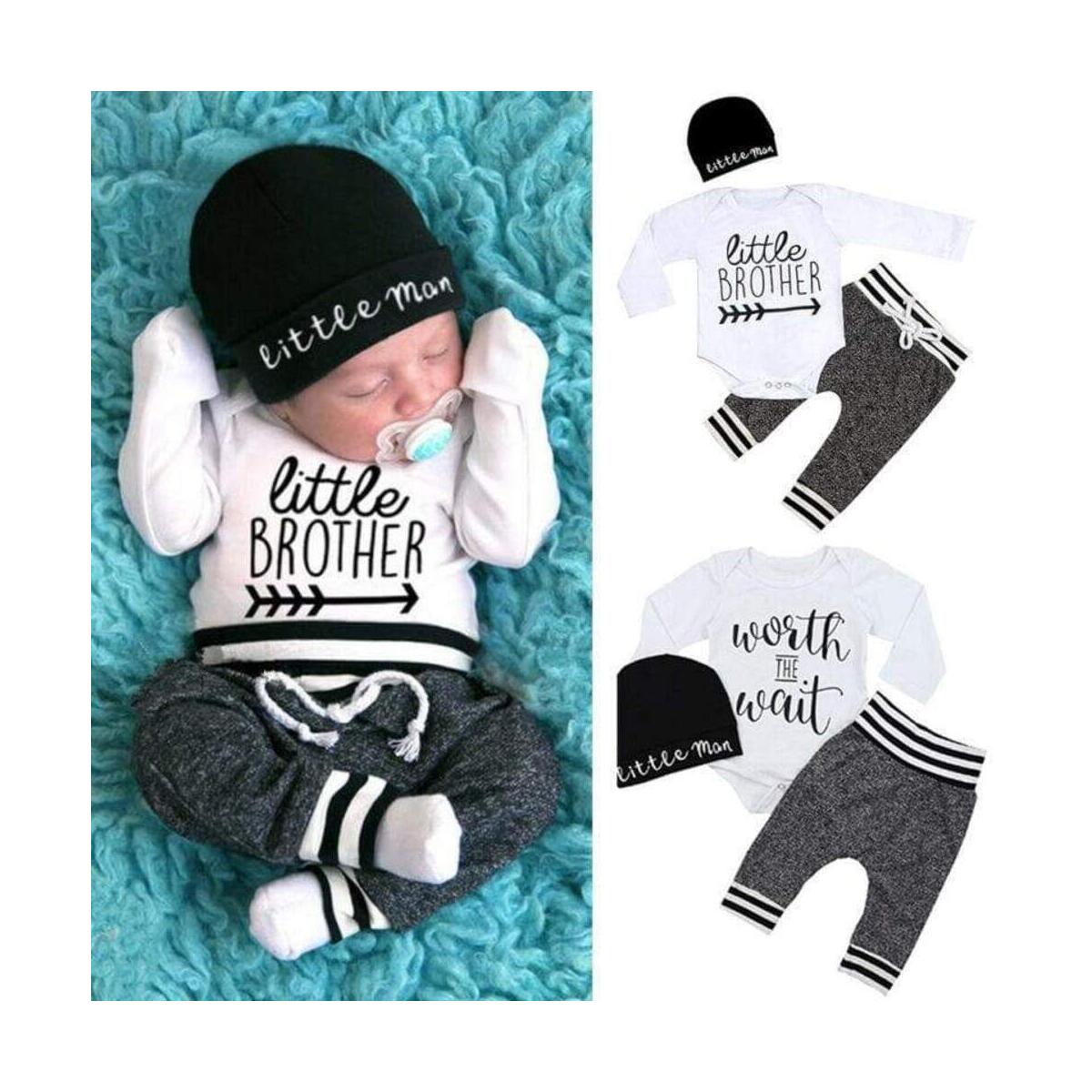 Newborn Kids Baby Boy Outfits Clothes Letter Print Romper Baby Kids Sale Baby Boy Outfits Clothes Letter Print Romper Jumpsuit Pants Hat Set