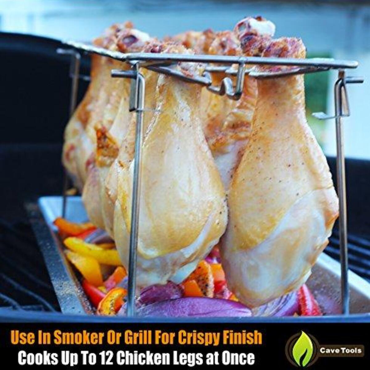 Cave Tools Chicken Wing Leg Rack For Grill Smoker Or Oven Stainless Steel Coupon - RebateKey
