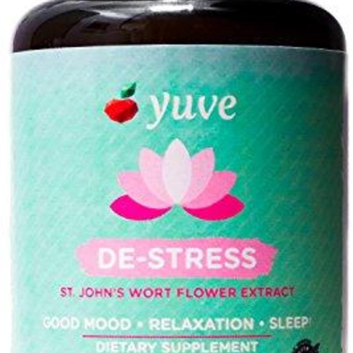 Yuve Anxiety Relief Vitamin Supplement - Mood Enhancer & Mental Health Support - 300 mg All Natural & Pure St. John's Wort Extract - Promotes Well Being - Non-GMO, Gluten-Free, Vegan - 50 Veg Capsules