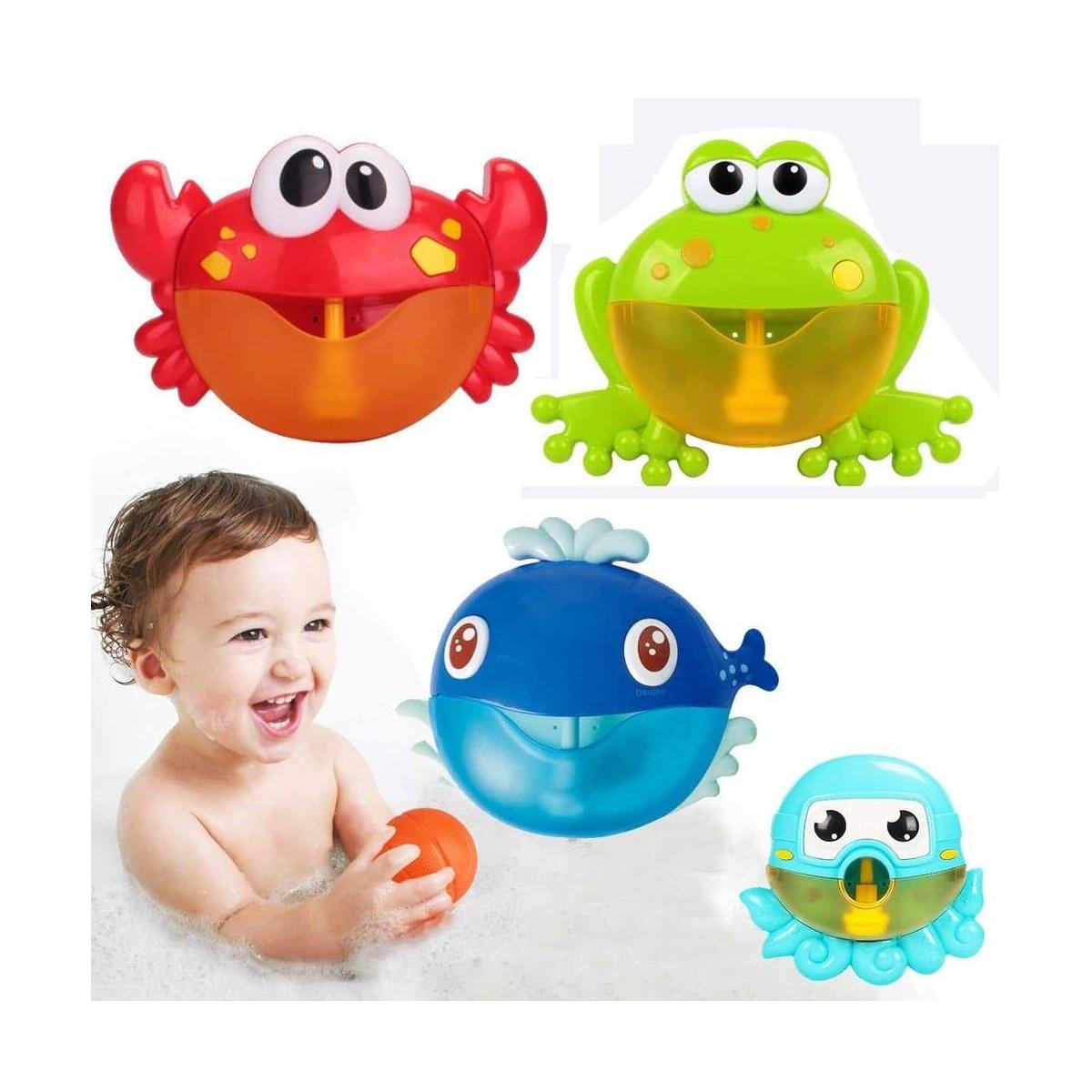 Red Plastic Crab Bubble Machine Automated Spout Music Bubble Maker Baby Bath Shower Fun Toy