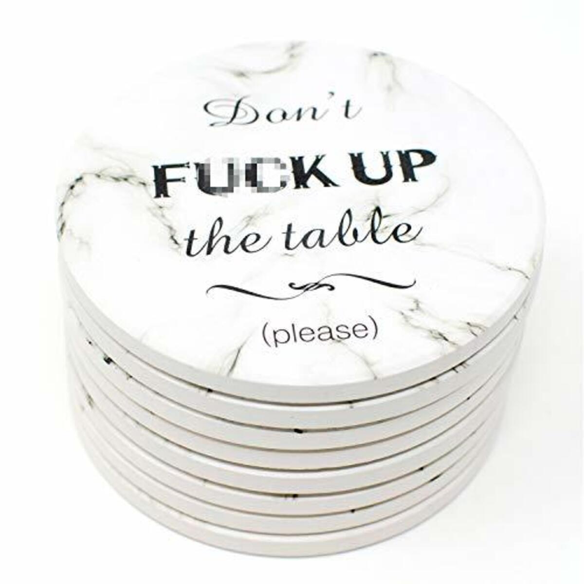 8pcs Funny Coasters for Drinks Absorbent Stone Fun Marble Drink Coasters for Tabletop Protection Novelty Wine Gifts Set for Friend, Men, Women, Birthday, Living Room Decor, Housewarming, Holiday Party