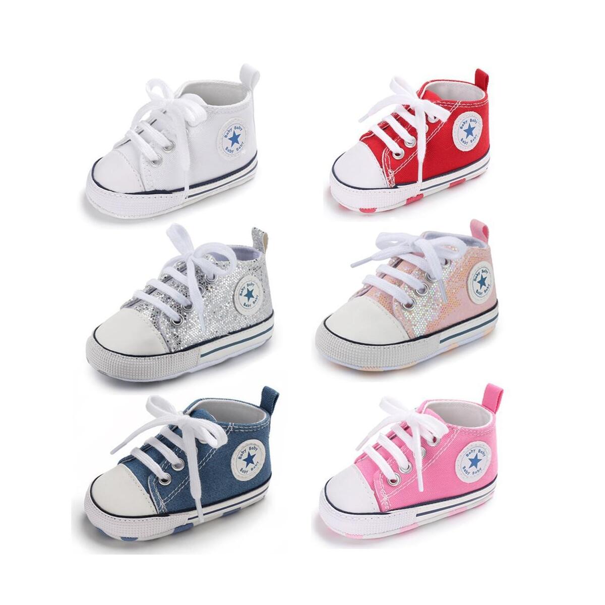 Baby Girls Boys Toddler Sneakers Soft Sole  High-Top Ankle Infant First Walkers Crib Anti-slip Shoes