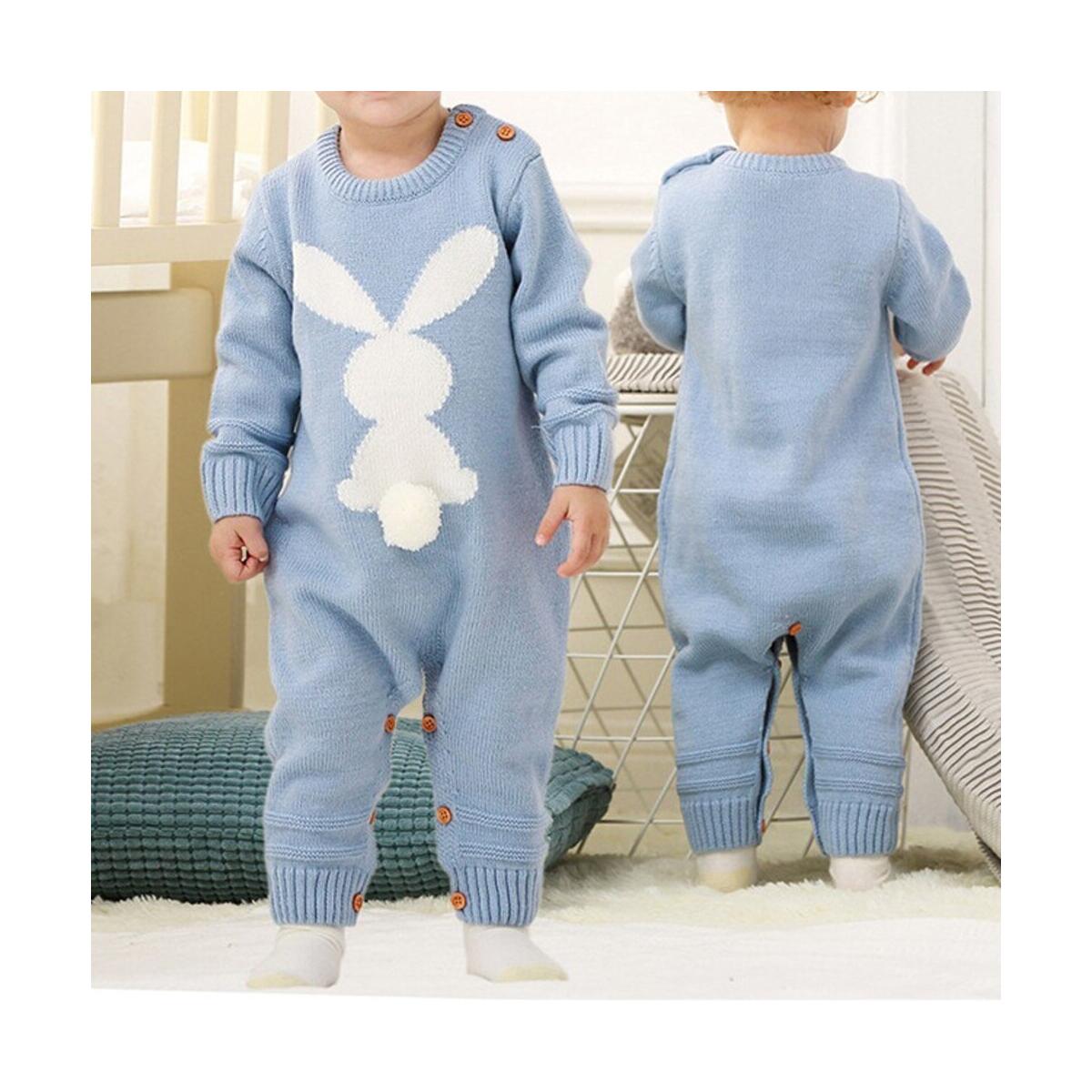 Baby Romper Knit Long Sleeve Jumpsuit for Boys Girls One Piece Overall Infant Baby Clothes