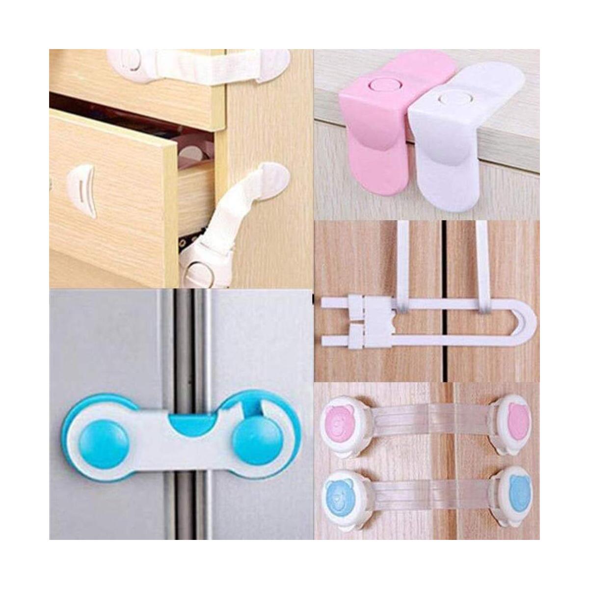 Multifunctional Children'S Two-Key Baby Anti-Pinch Safety Adjustable Drawer Lock Cabinet