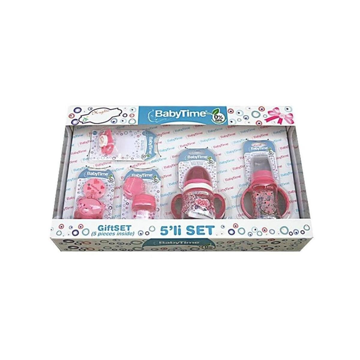 Natural Newborn Bottle Starter Gift Pink Set