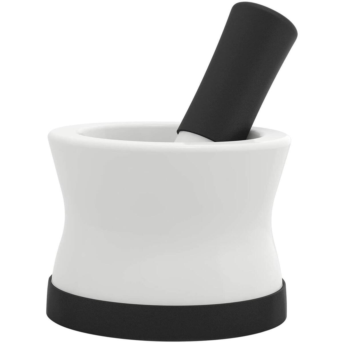 EZ-Grip Silicone & Porcelain Mortar and Pestle With Non-Slip Detachable Silicone Base - NEW DESIGN BEST FOR GUACAMOLE - Dishwasher Safe by Cooler Kitchen
