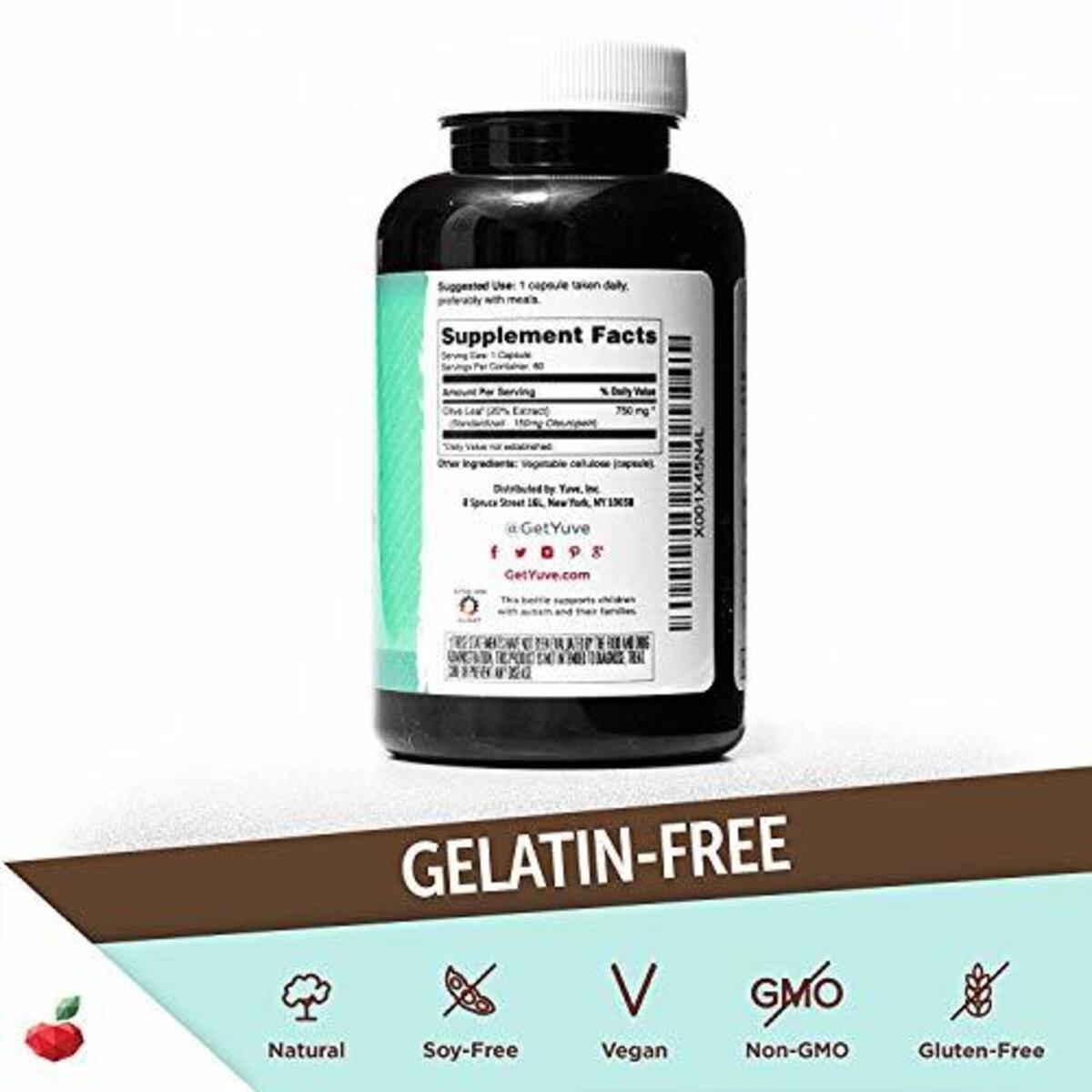 Yuve Mediterranean Olive Leaf Extract 750mg 20 Non Gmo Oleuropein1 Deal - RebateKey