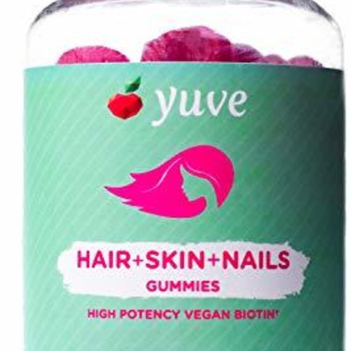 Yuve Vegan Biotin 5000 mcg Gummies - For Longer, Stronger, Healthier Hair Growth - Glowing Skin and Strong Nails - Natural, Non-GMO, Gluten and Gelatin Free - High Potency Vitamin B7 Supplement - 60ct