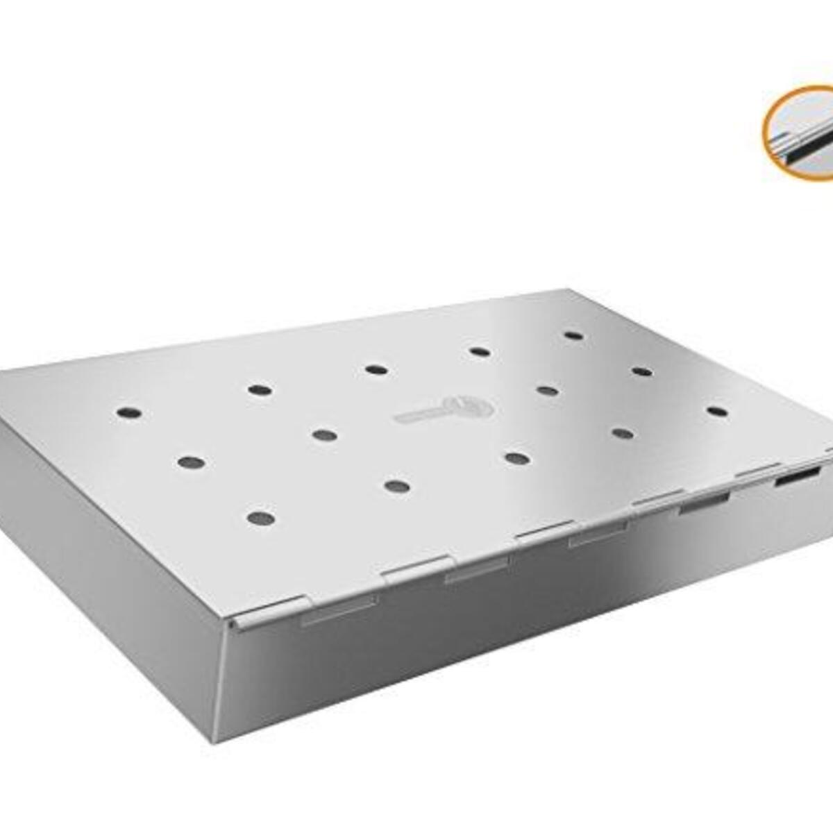 Smoker Box Maximum Wood Chip Capacity - 25% Thicker Stainless Steel Won't WARP - Charcoal & Gas Grill BBQ Meat Smoking Hinged Lid - Best Grilling Accessories & Barbecue Utensils for Dad