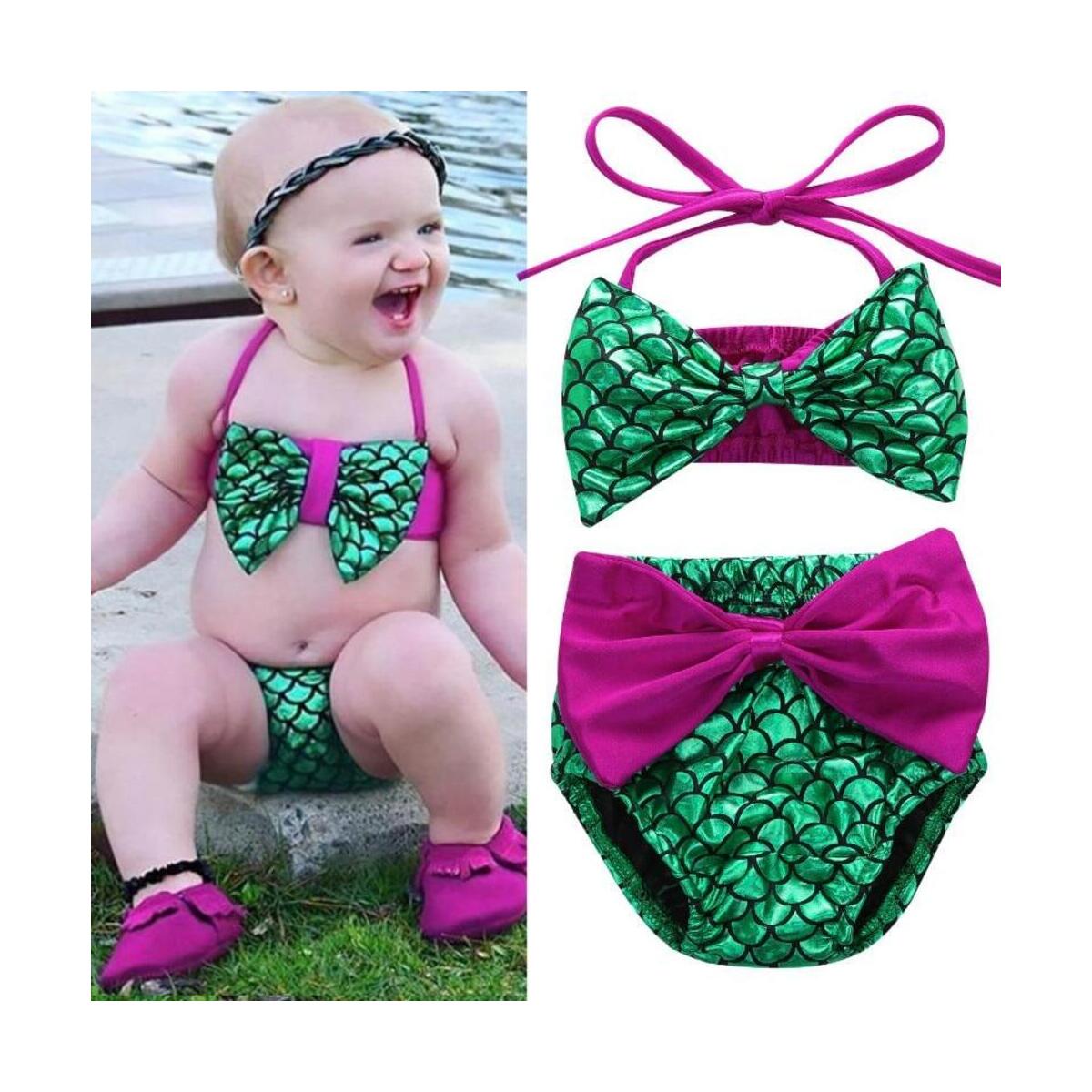 Toddler Kids Baby Girl Mermaid Swimsuit Bikini Set Summer Children Swimwear Bathing Suit