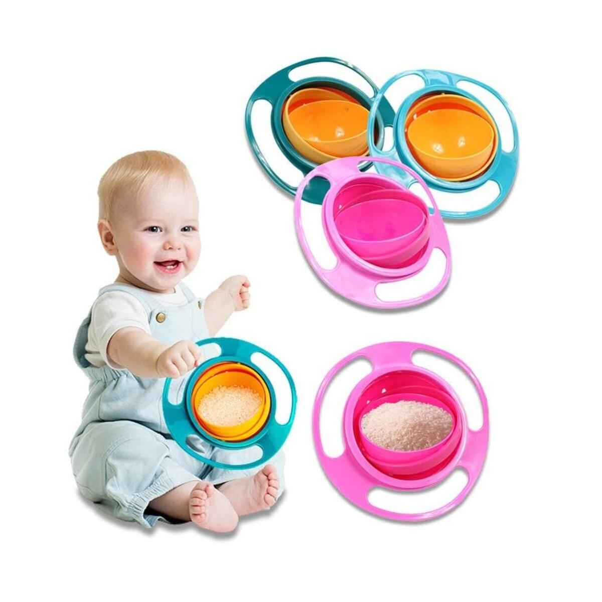 Kids Rotatable Spilling Resistant Bowl Dishes Baby Universal 360 Degree Feeding Toys