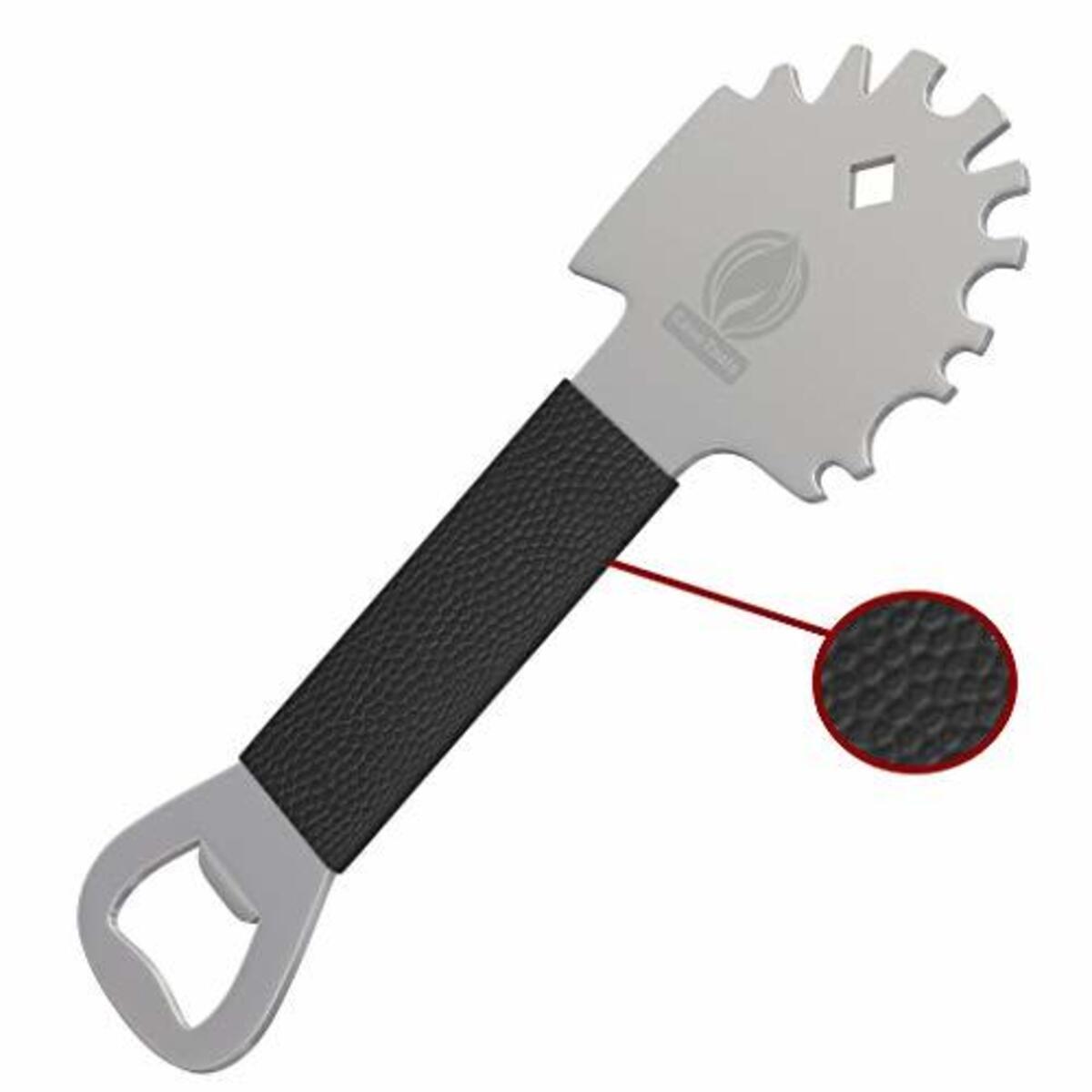 Cave Tools Grill Scraper Tool - Bristle Free Safe BBQ Cleaner Fits Any Grilling Grate or Griddle - Stainless Steel Heavy Duty Barbecue Brush Substitute Extended Handle & Bottle Opener Accessories