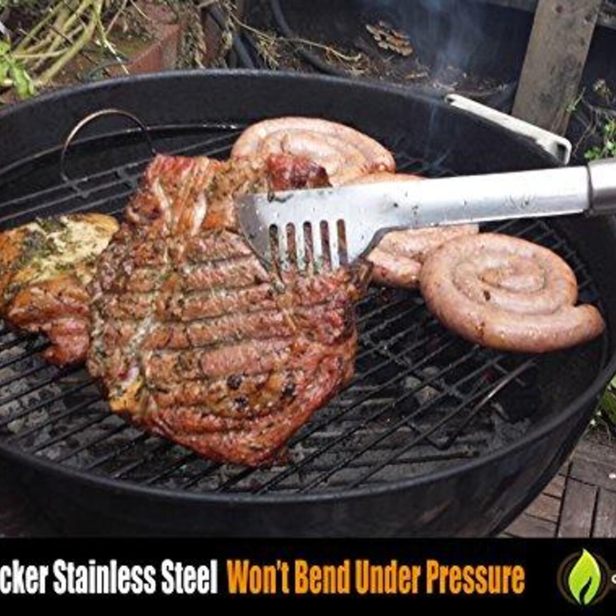 Grill Tongs 20 Thicker Stainless Steel Wont Bend Dishwasher Safe 17 Long Promo Code - RebateKey