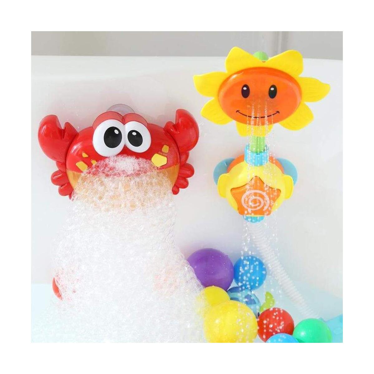 Red Plastic Crab Bubble Nursery Rhymes Machine Bubble Maker Baby Bath Toy