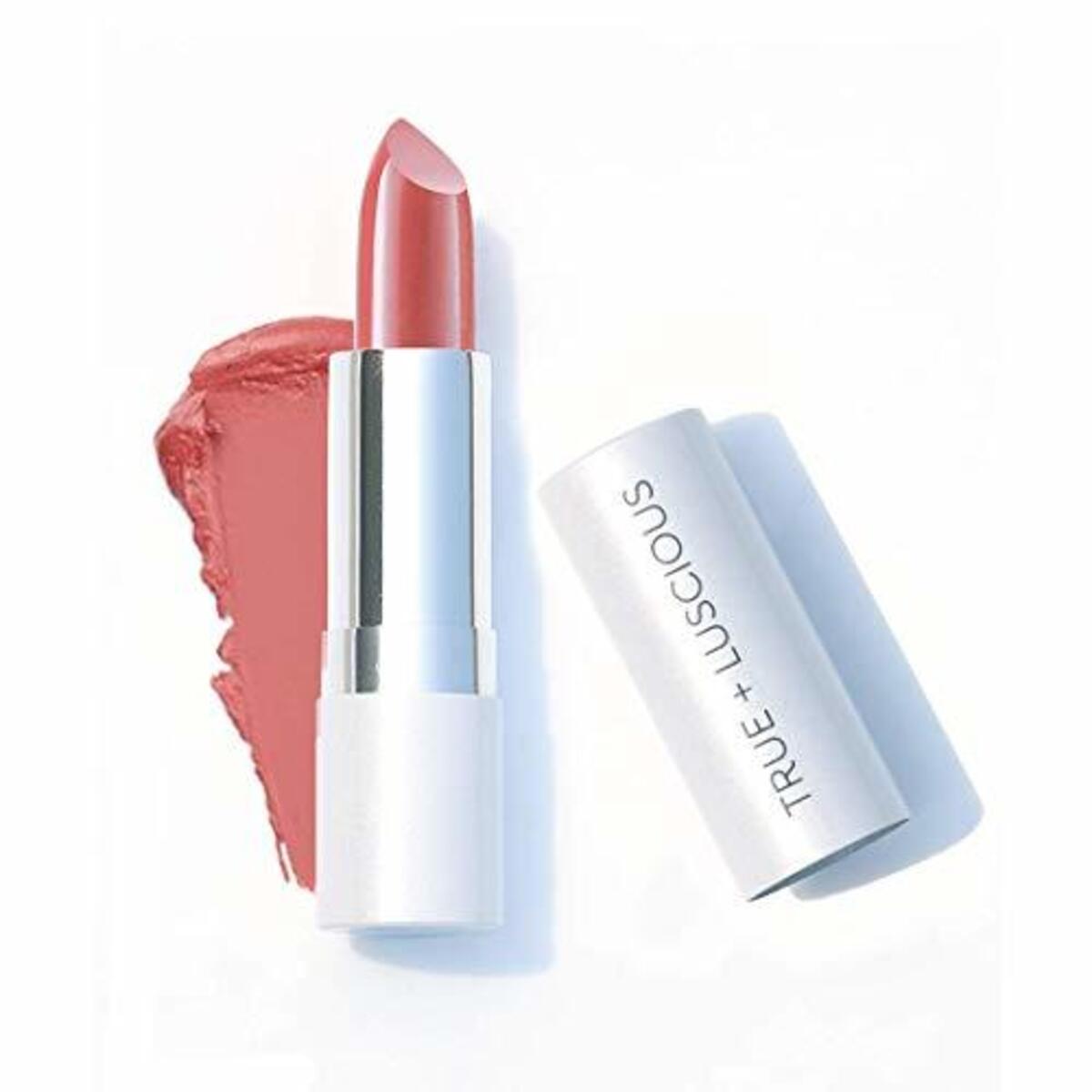 Super Moisture Lipstick by True + Luscious - Clean Formula, Smooth and Hydrating - Vegan and Cruelty Free Lipstick, Non Toxic and Lead Free Shade: Just Peachy - 0.12 oz