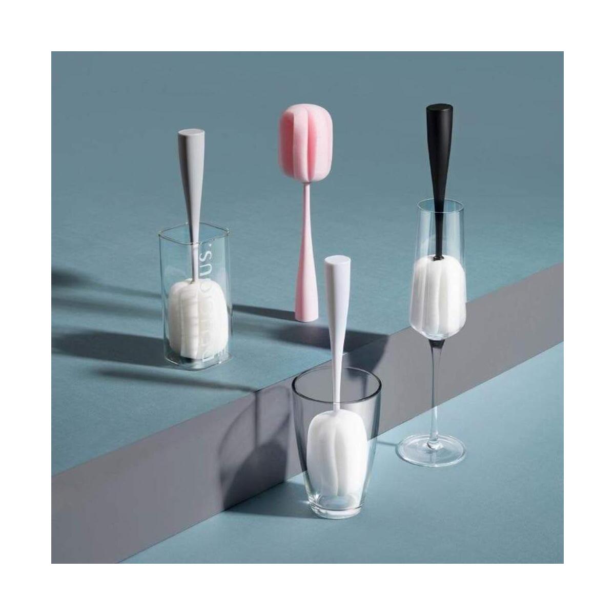 Baby Bottle Cups Cleaning Sponge Head Brush Long Handle