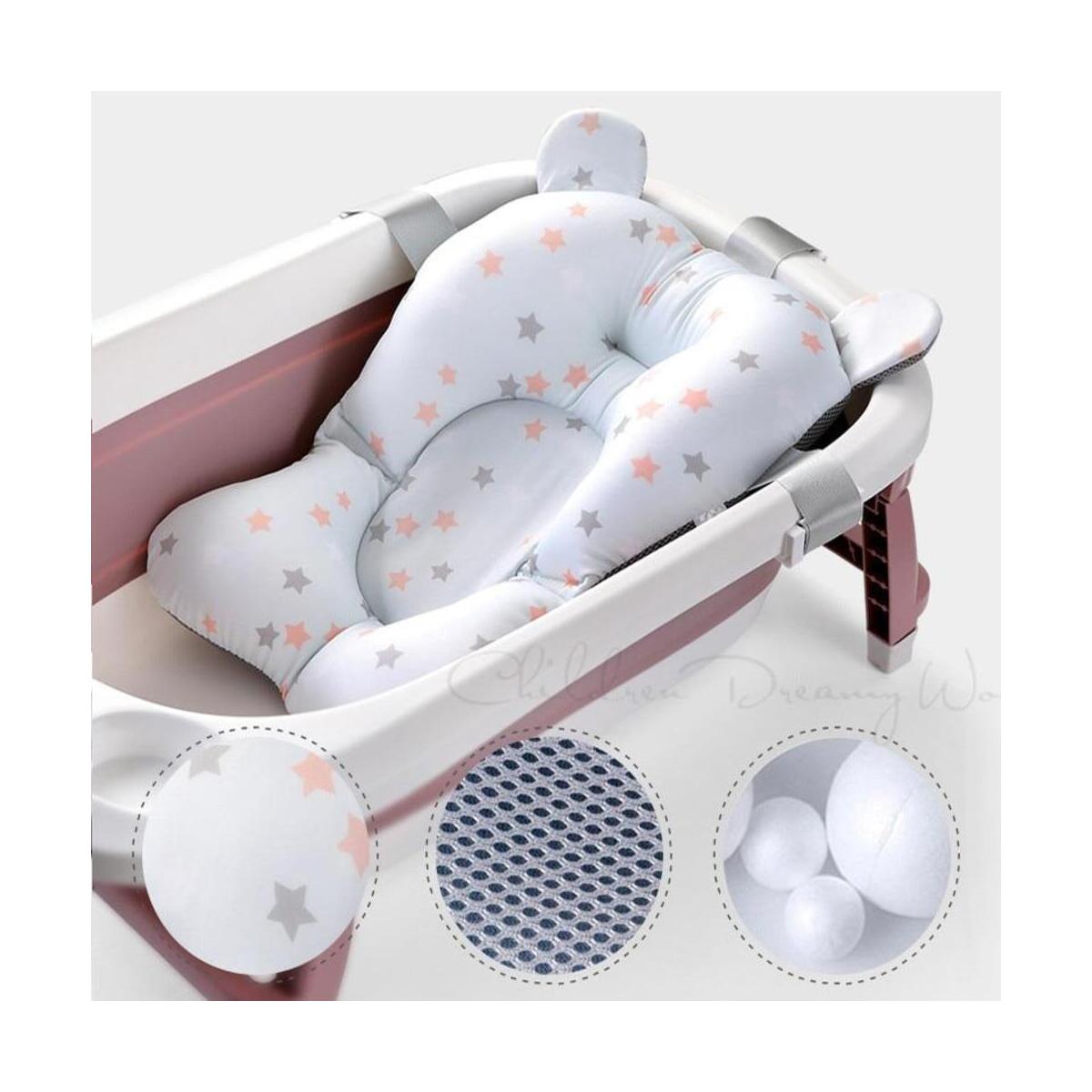 Baby Bath Cushion Support Mat Seat Support Mat Foldable Infant Anti-Slip Bath Cushion Soft Mat
