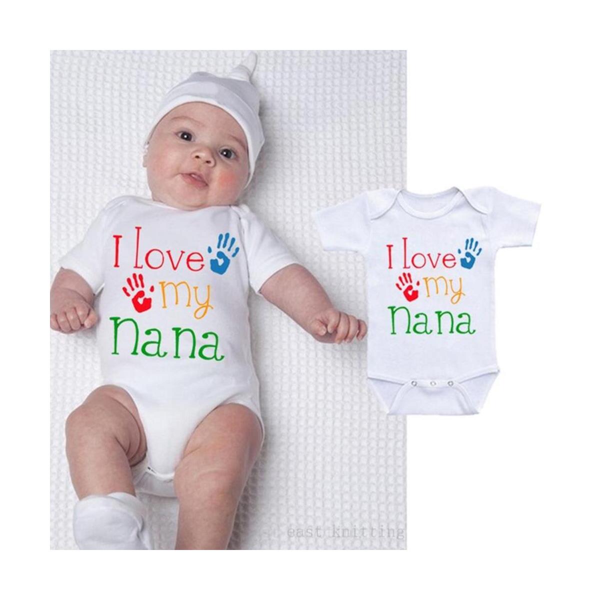 I Love My Nana Best Shower Gift Cute Fun Message Funny Baby Bodysuit Onesie Infant