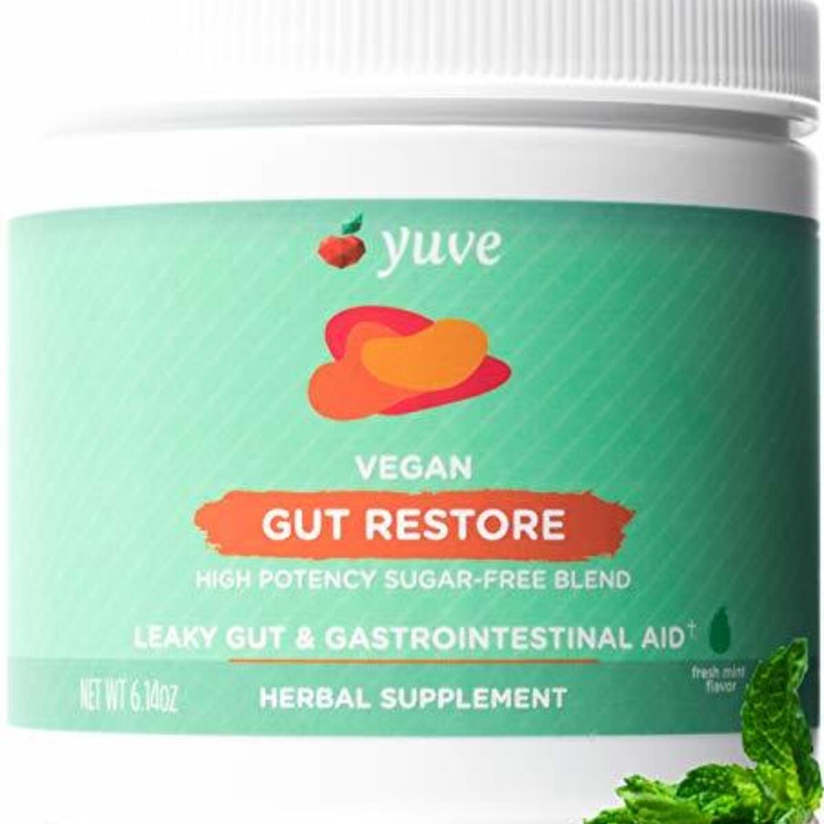 Yuve Gut Health Restore for Leaky Gut Repair Supplement - Vegan & Non-GMO - Bloating, Heartburn, Constipation, Gas, SIBO Relief - with L-Glutamine, Licorice, Aloe - Pharmaceutical Grade - 30 Servings