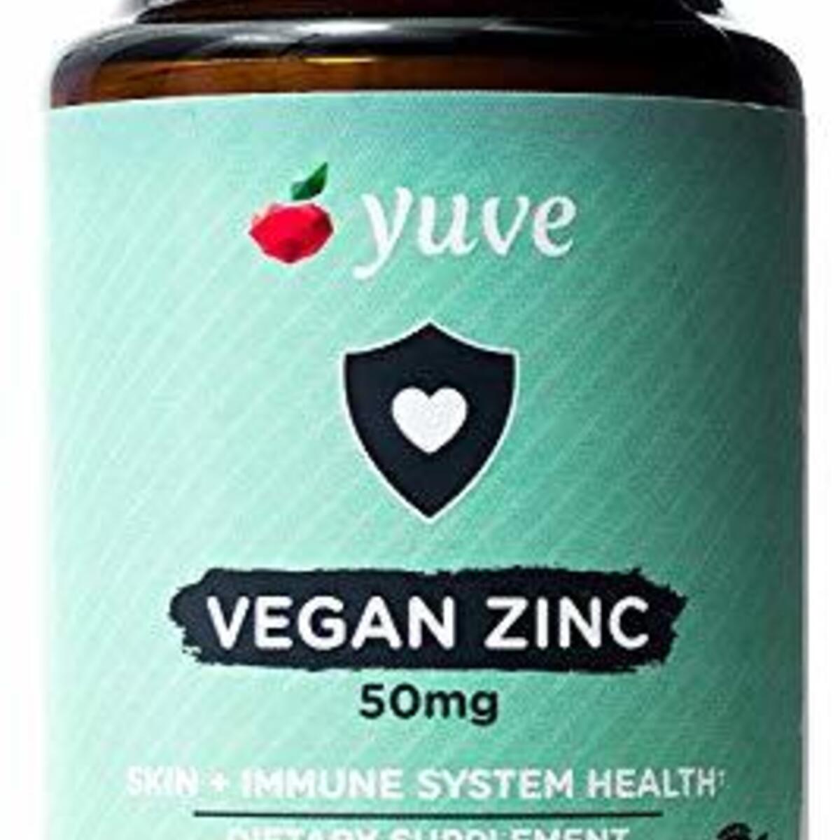 Yuve Vegan Natural Zinc 50mg Supplement - Boosts Your Immune System - Fast Relief from Colds and Flu - Acne Free Skin - Healthy Hormone Levels - Non-GMO, Gluten Free, Sugar Free - 100 Vegetarian Tabs