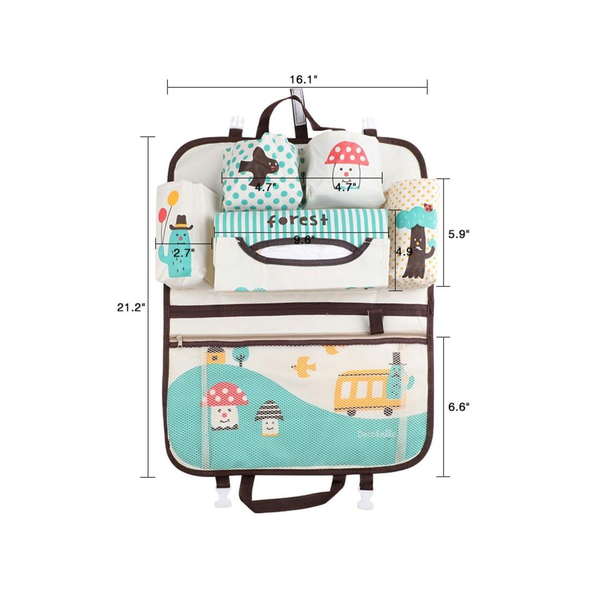 Car Back Seat Foldable Car Cartoon Backseat Storage Bag Travel Kids Child Toys Organizer Mother Baby Care Interior Seat Protector