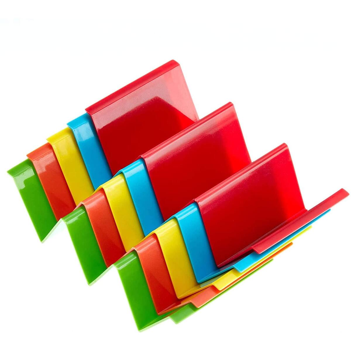 Rainbow Plastic Taco Holder Stand Set - Multicolor Rainbow Set Of 5 Plastic Taco Holders - Taco Serving Platter