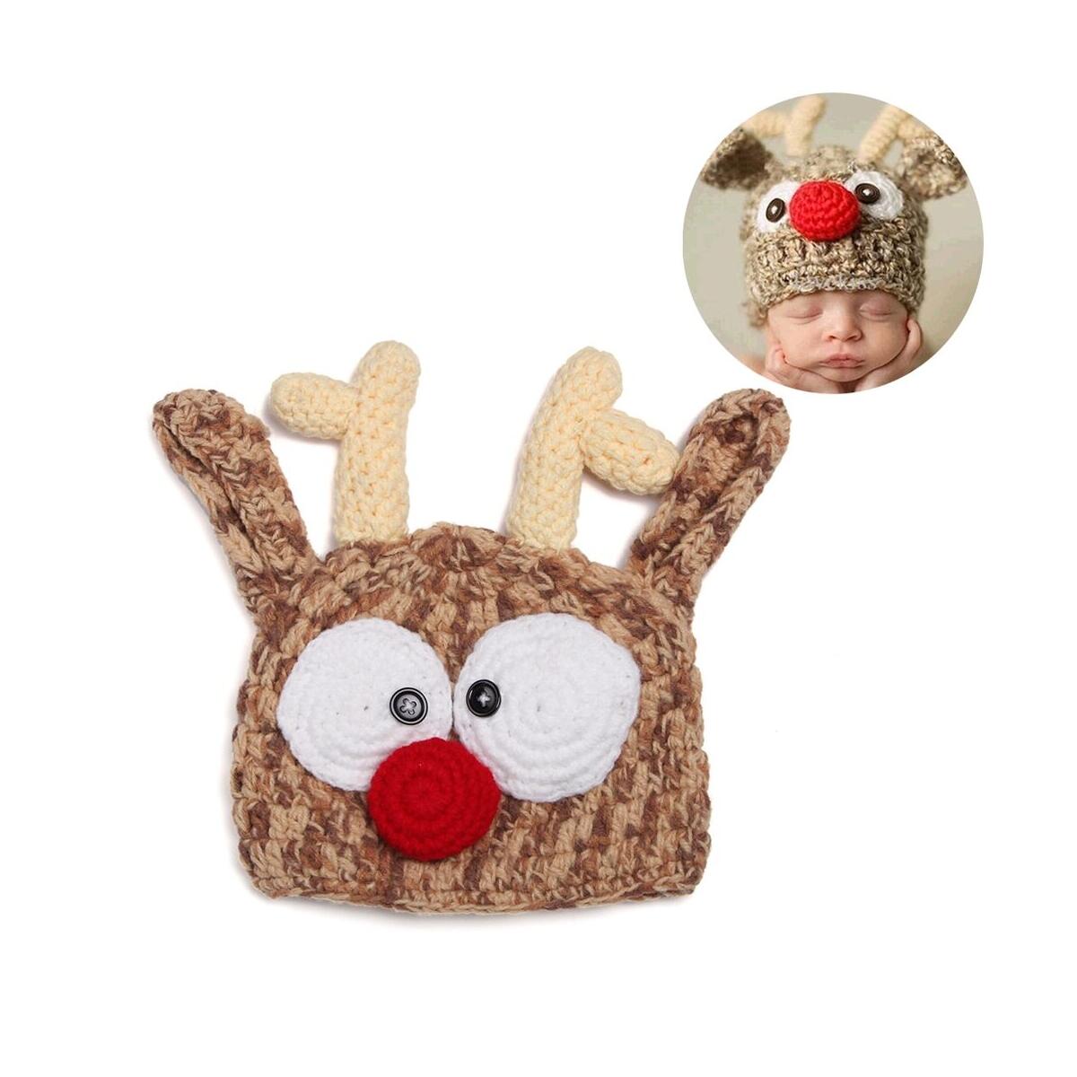 Cute Toddler Kids Girl Boy Xmas Hats Infant Baby Winter Warm Hat Beanie Cap Deer Pattern Hat