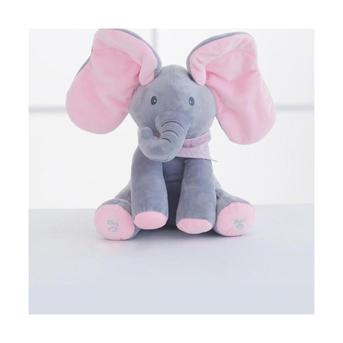 Peek-a-boo Elephant Baby Plush Toy Talking Singing Stuffed Music Cute Doll