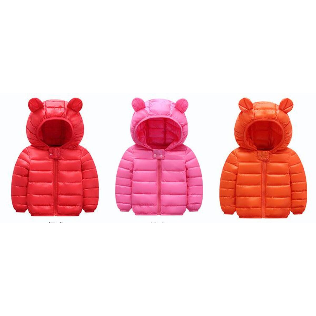 Baby Boys Girls Winter Puffer Down Jacket Kids Ear Warm Coat Thicken Hoodie Outwear Lightweight Water-Resistant Packable Puffer Jacket