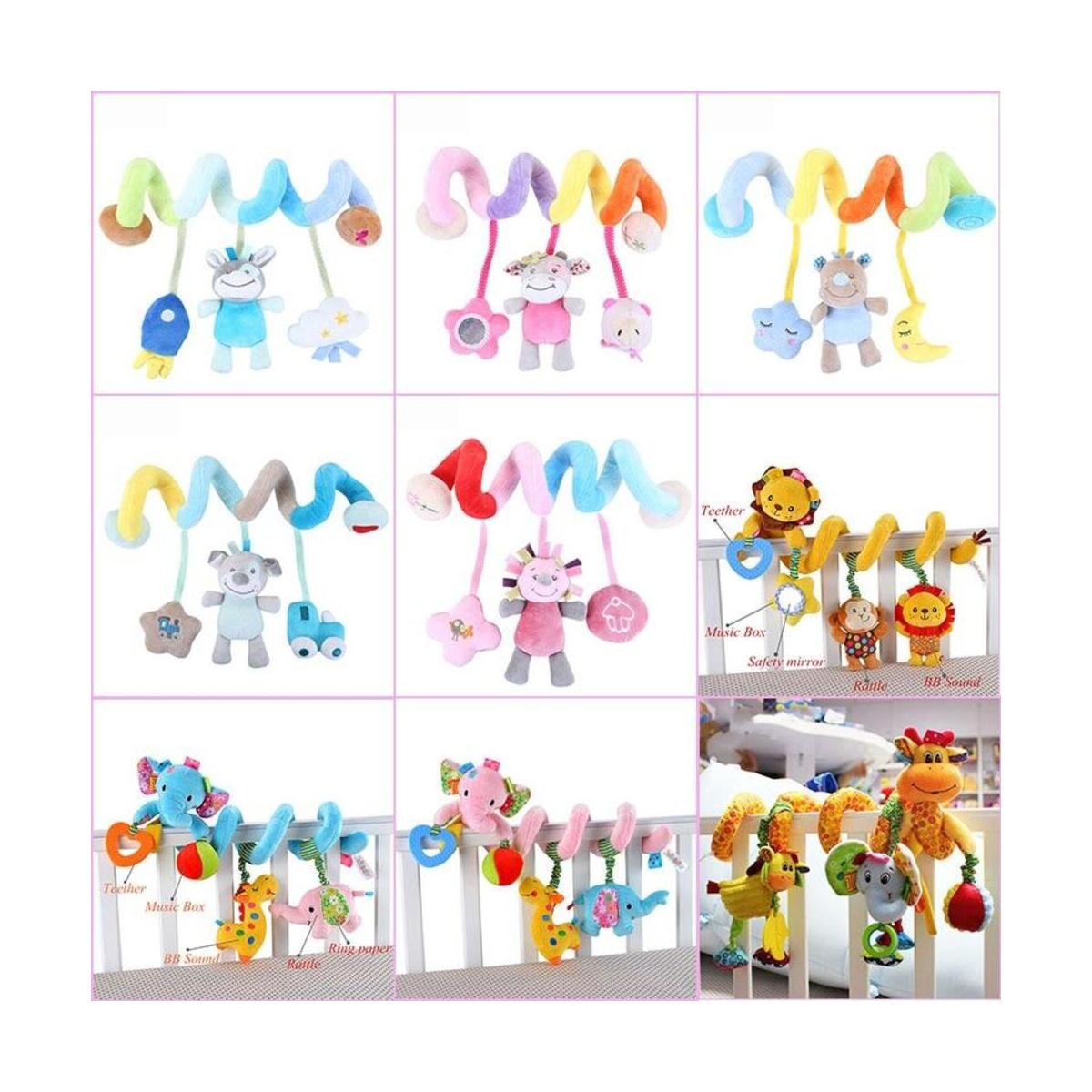 Hanging Toys for Car Seat Crib Mobile Infant Baby Spiral Plush Toys for Crib Bed Mobile Stroller Bar