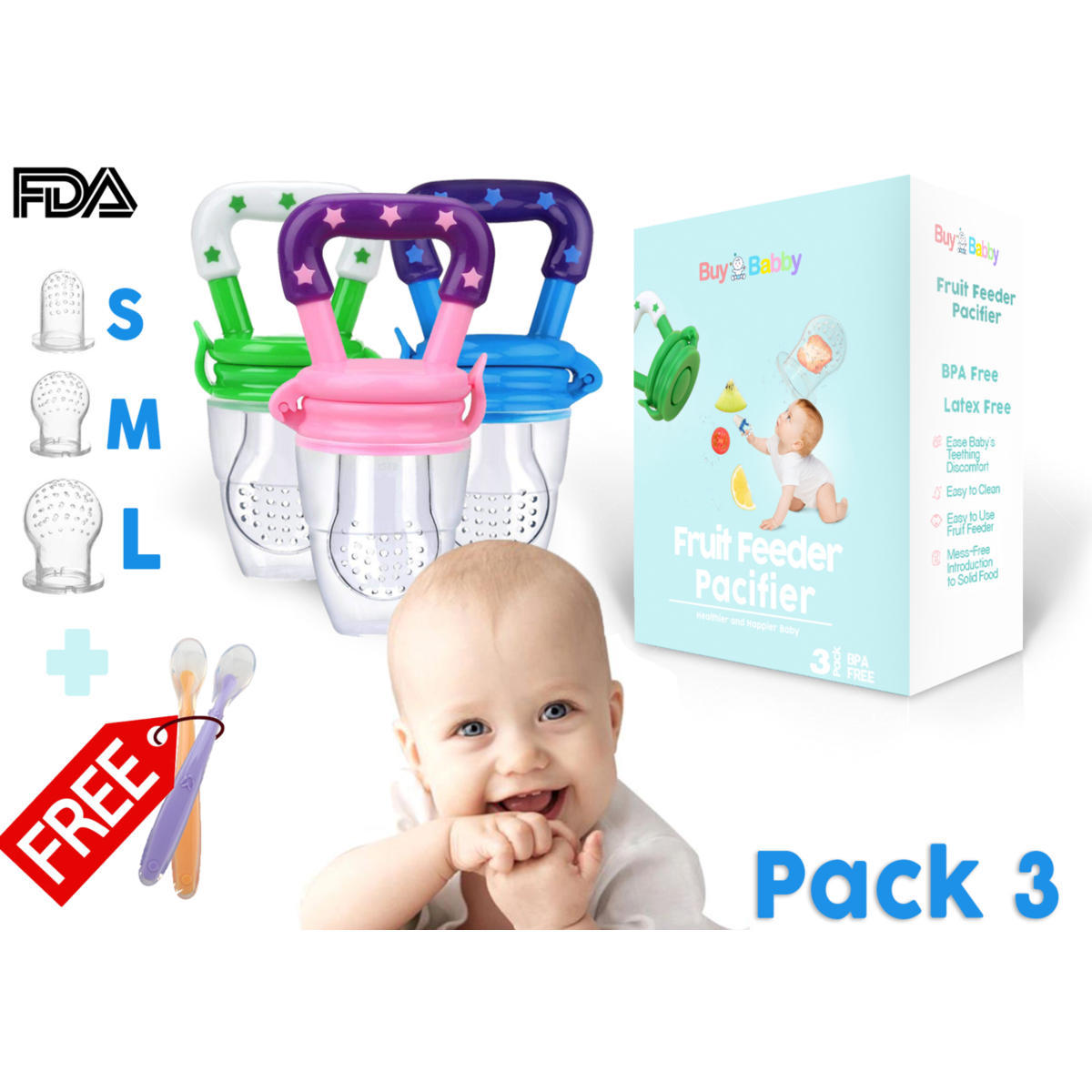 Baby Fresh Fruit Feeder Mills Push Chew Kit Spoon Feeding Food Chew Nutrition Vegetable Bite Pacifier Infant Teething Toy Teether Silicone Pouches for Toddlers