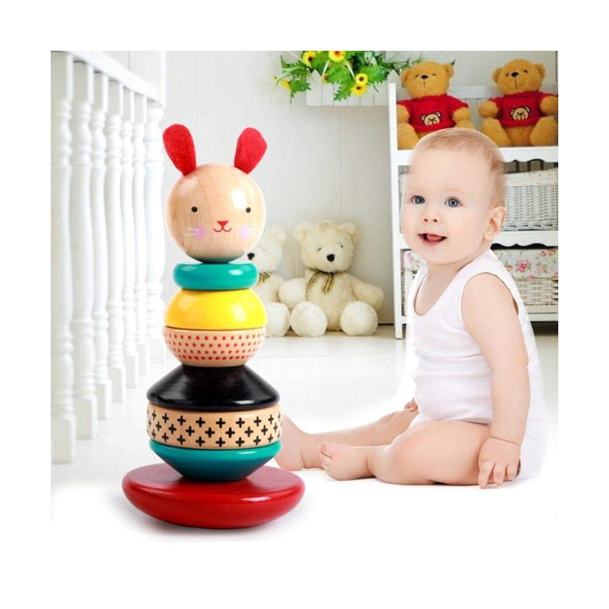 Toddler Kid Play Educational Stacking Wooden Tower