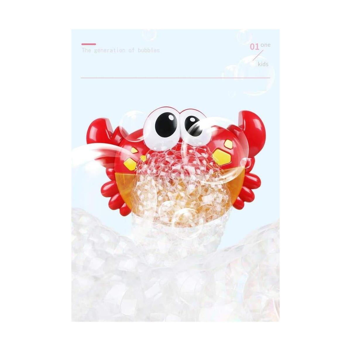 Bubble Machine Red Plastic Crab Automated Spout Music Machine Bubble Maker Baby Bath Shower Fun Toy