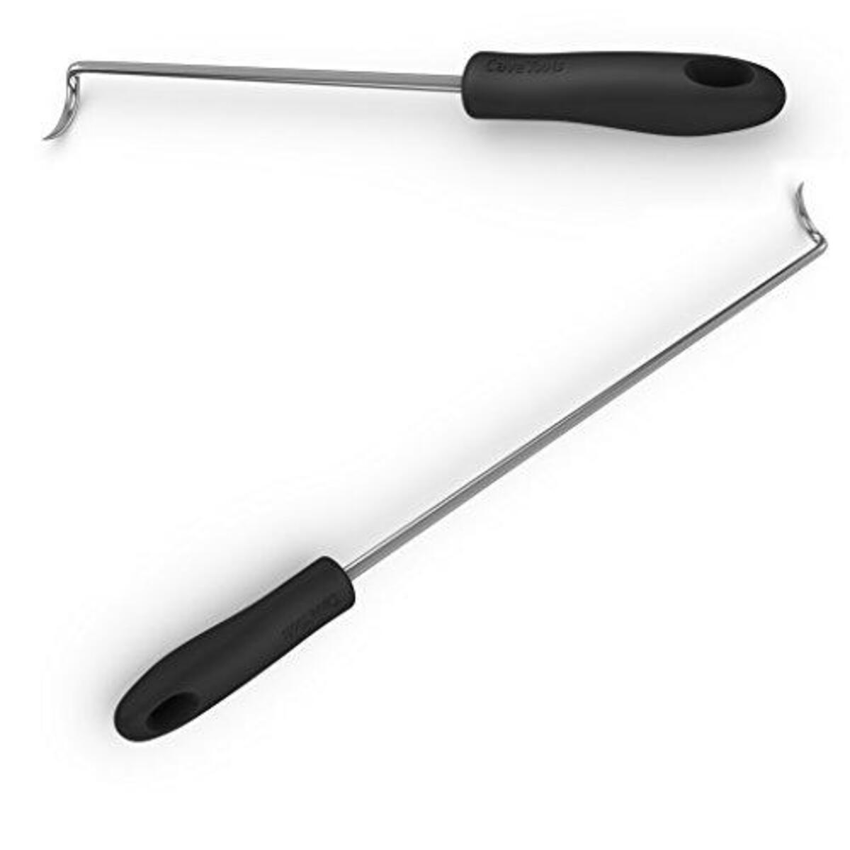 Cave Tools Pigtail Food Flipper & Turner Hooks - Large + Small Barbecue & Cooking Turners for Turning Bacon Steak Meat Vegetables Sausage Fish and More - Replaces Grill Spatula Tongs & BBQ Fork