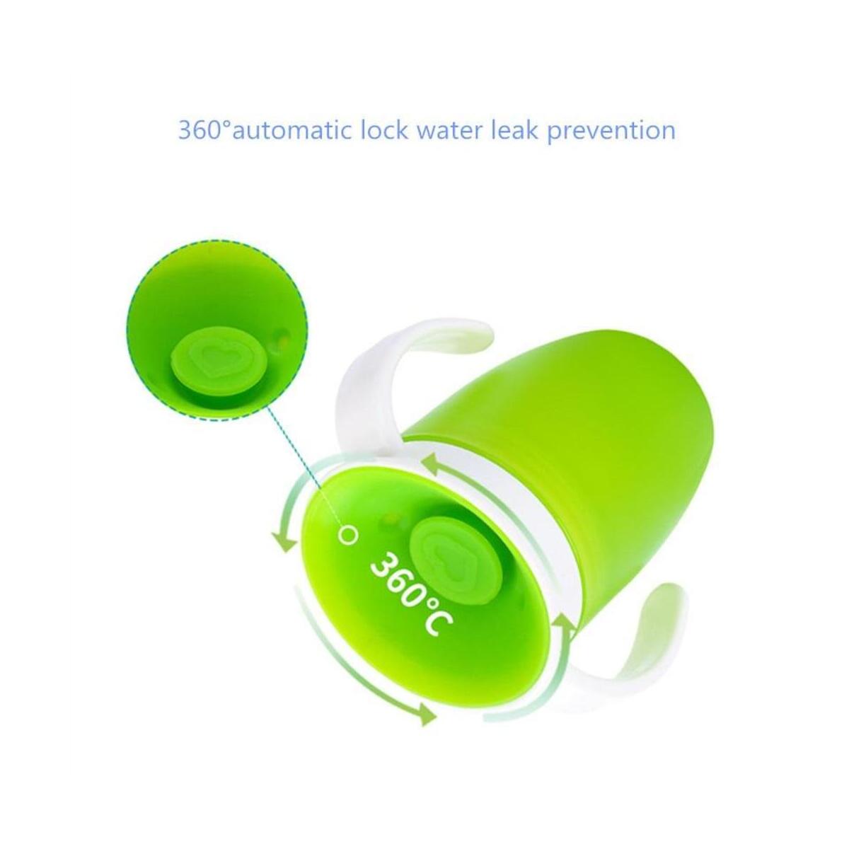 360 Degree Flip Lid Training Feeding Safe Leak-proof Double Handle Baby Learning Drinking Water Cup Bottle