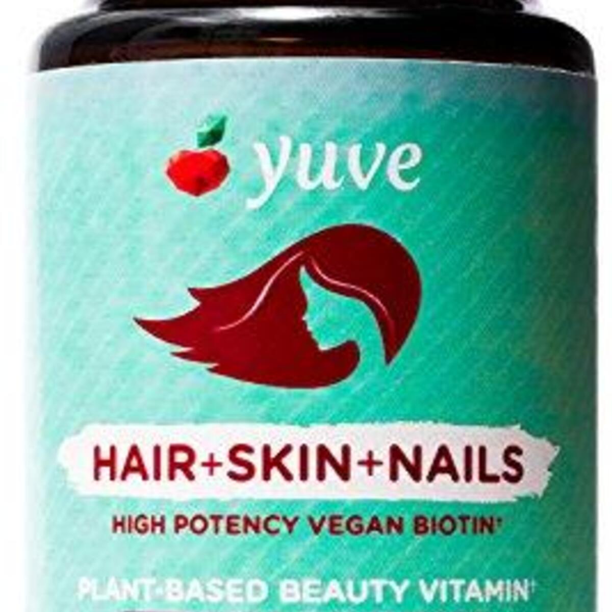 Yuve Natural Biotin 5000 mcg Vitamin - Longer, Stronger, Healthier Hair - Glowing Skin and Strong Nails Growth - Vegan, Non-GMO, Gluten-Free - High Potency Vitamin B7 Supplement - 60 Veggie Caps