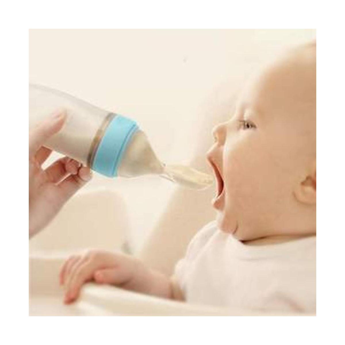 Baby Squeezing Feeding  Spoon Silicone Training Scoop Rice Cereal Food Tableware Supplement Feeder Extrusion