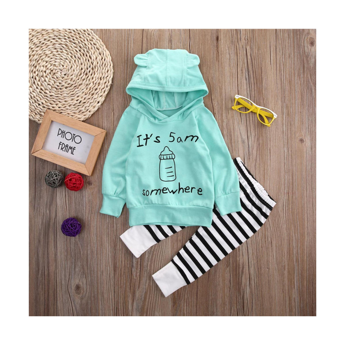 It's 5am Somewhere Toddler Baby Boy Girls Clothes Sets Cotton Outfit