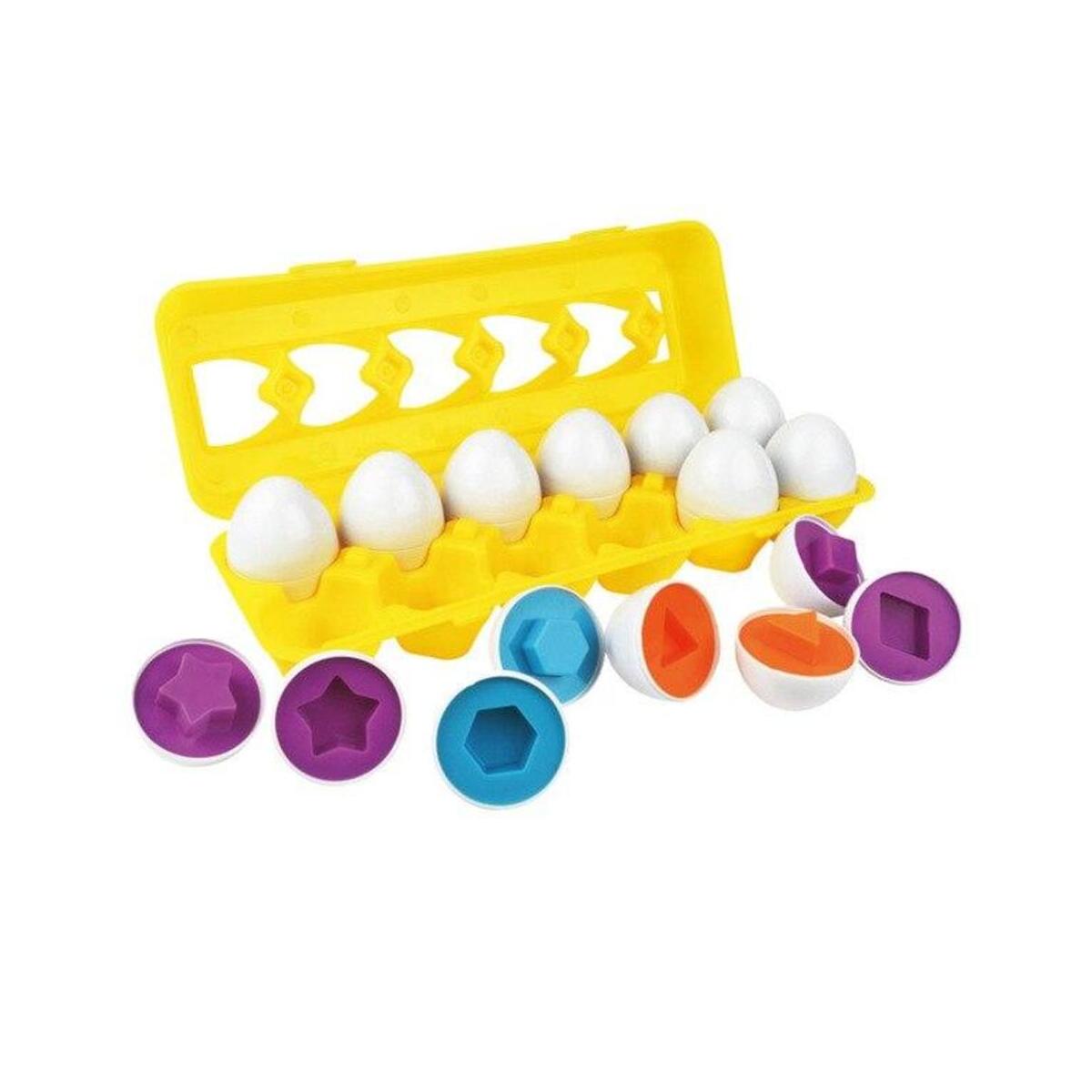 Color Shape IQ Matching Egg Set Sorter Toys Educational Game Toy, Enhance Motor Skills