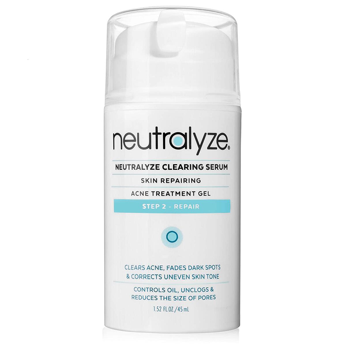Neutralyze Moderate To Severe Acne Clearing Serum | Maximum Strength Cystic Acne Serum + Acne Spot Treatment Gel With 2% Salicylic Acid + 1% Mandelic Acid + Nitrogen Boost Skincare Technology (1.5 oz)