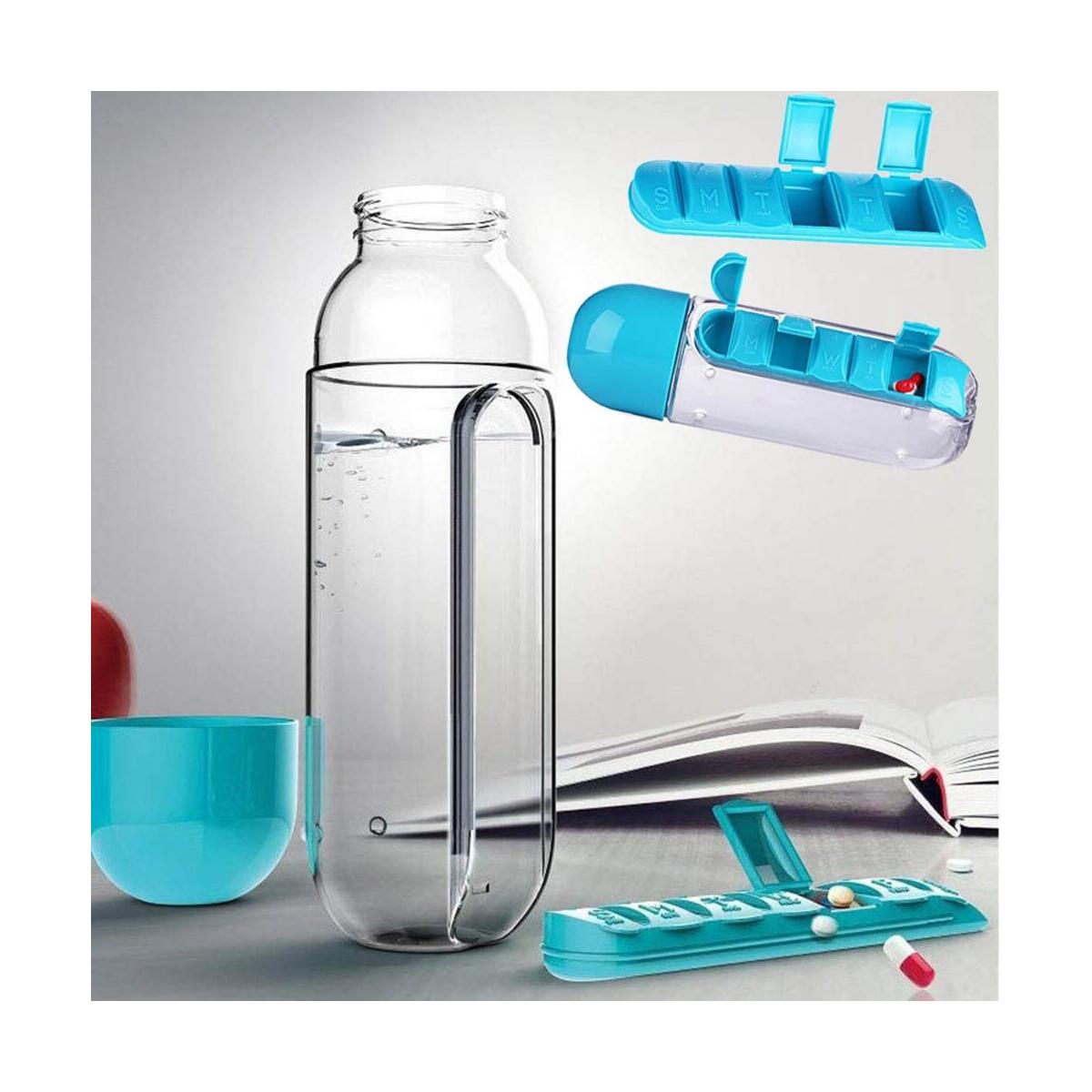 Combine Daily Pill Box Organizer with Water Bottle