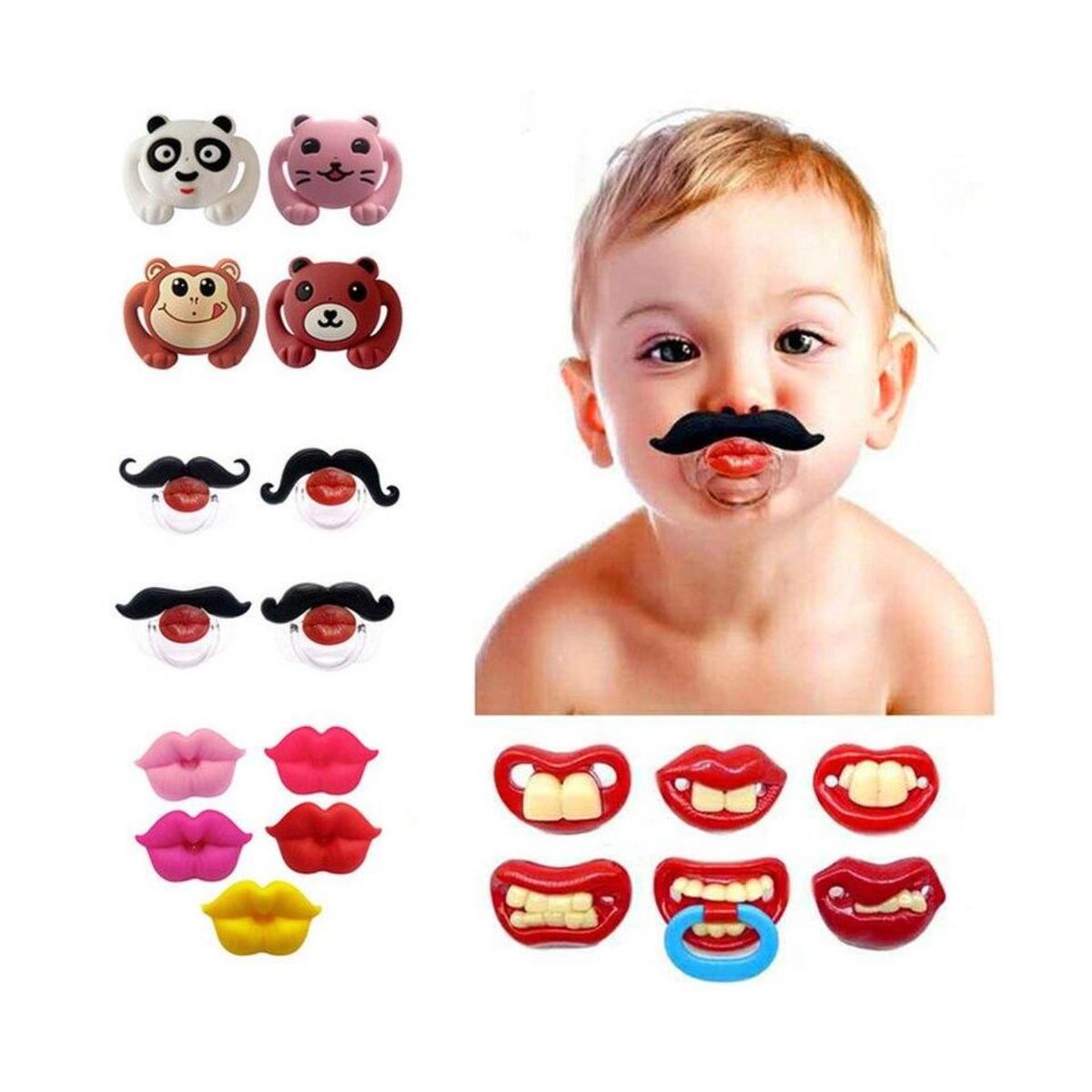 Mustache Funny Pacifier for Baby, Gentleman Mustache Pacifier Cute Baby Stuff for Newborn Infant, BPA Free Latex Free Made with Soft Silicone