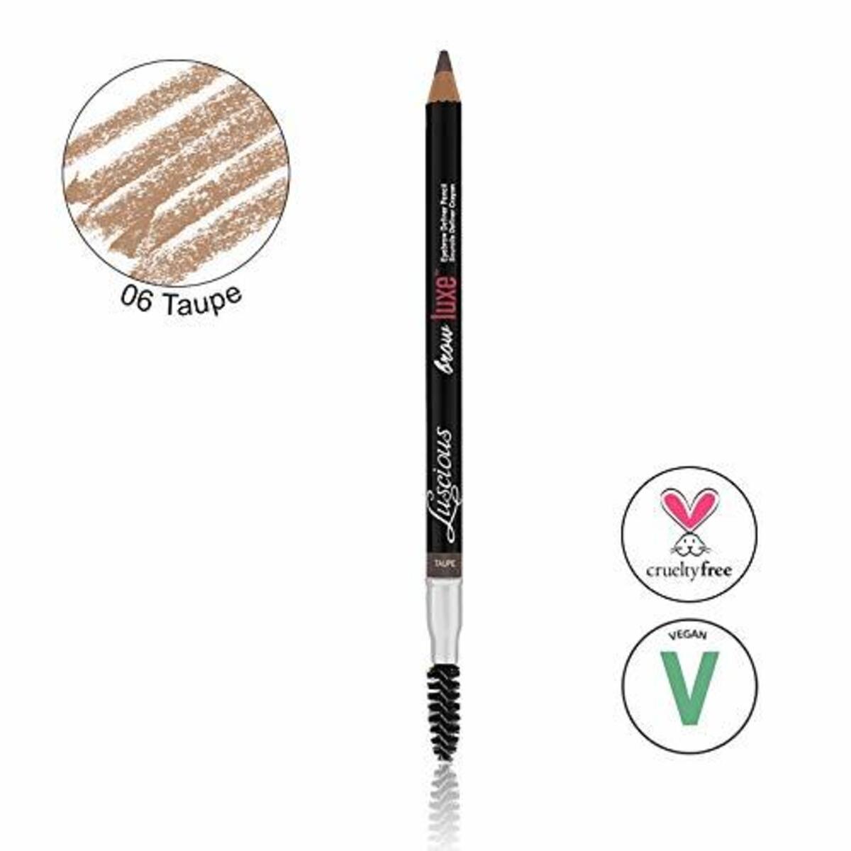 Brow Luxe Definer Pencil by True + Luscious - Vegan, Paraben Free, Cruelty Free Eyebrow Pencil with Sweat-Proof Formula - 0.07 oz (Shade: Taupe)