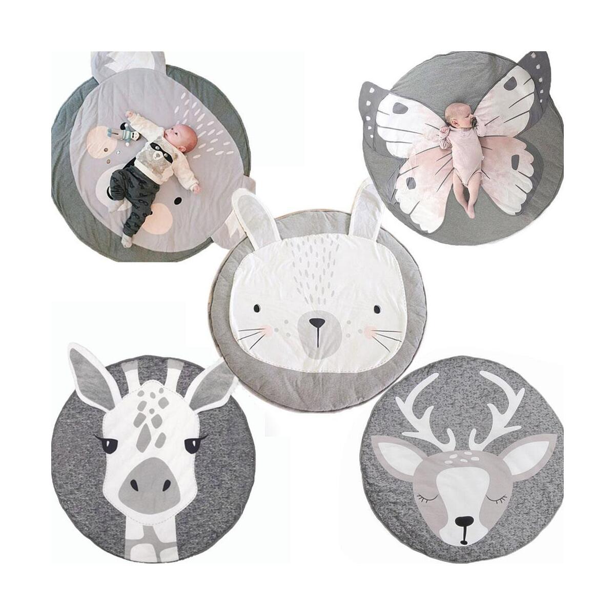 Baby Rugs Creeping Crawling Mat Cartoon Sleeping Round Rugs Cartoon Animals