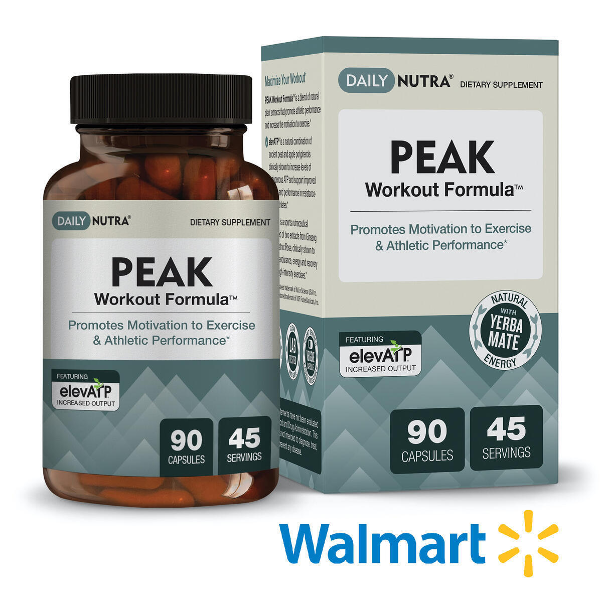 Peak Workout Formula by DailyNutra - Improved Motivation and Exercise Output | Pre-Workout and Recovery Supplement Featuring ActiGin, elevATP, Yerba Mate, Beet Root (90 Capsules)