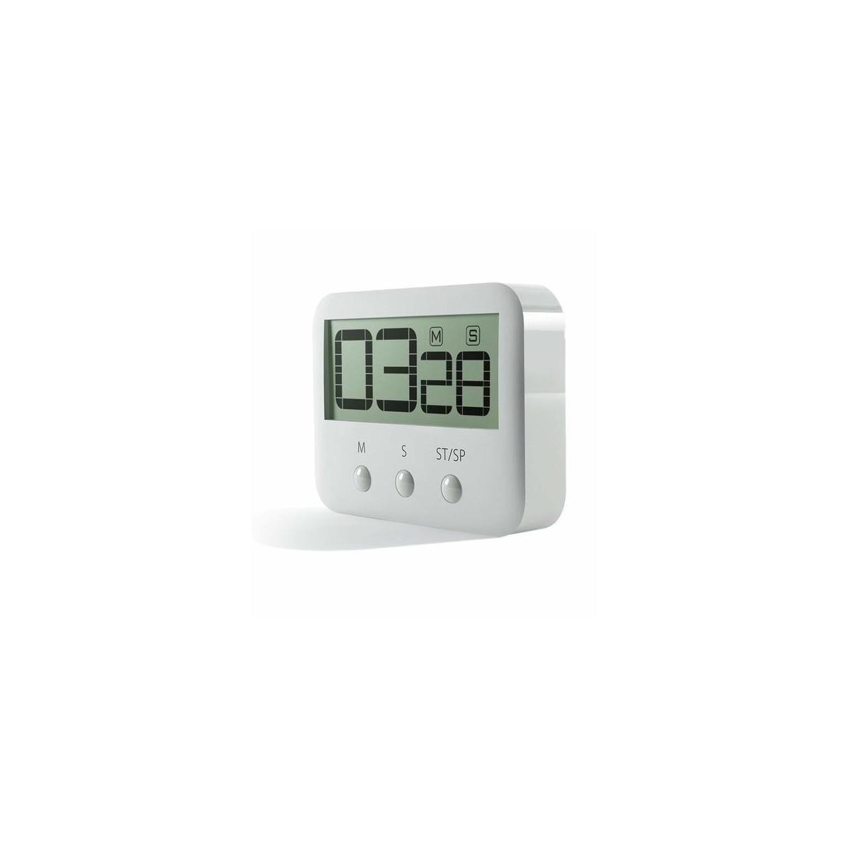 PINGKO Digital Kitchen Timer, Big Digits, Loud Alarm, Magnetic Backing, Stand, Countup & Countdown Timer Maximum to 99 Minutes 59 Seconds - White