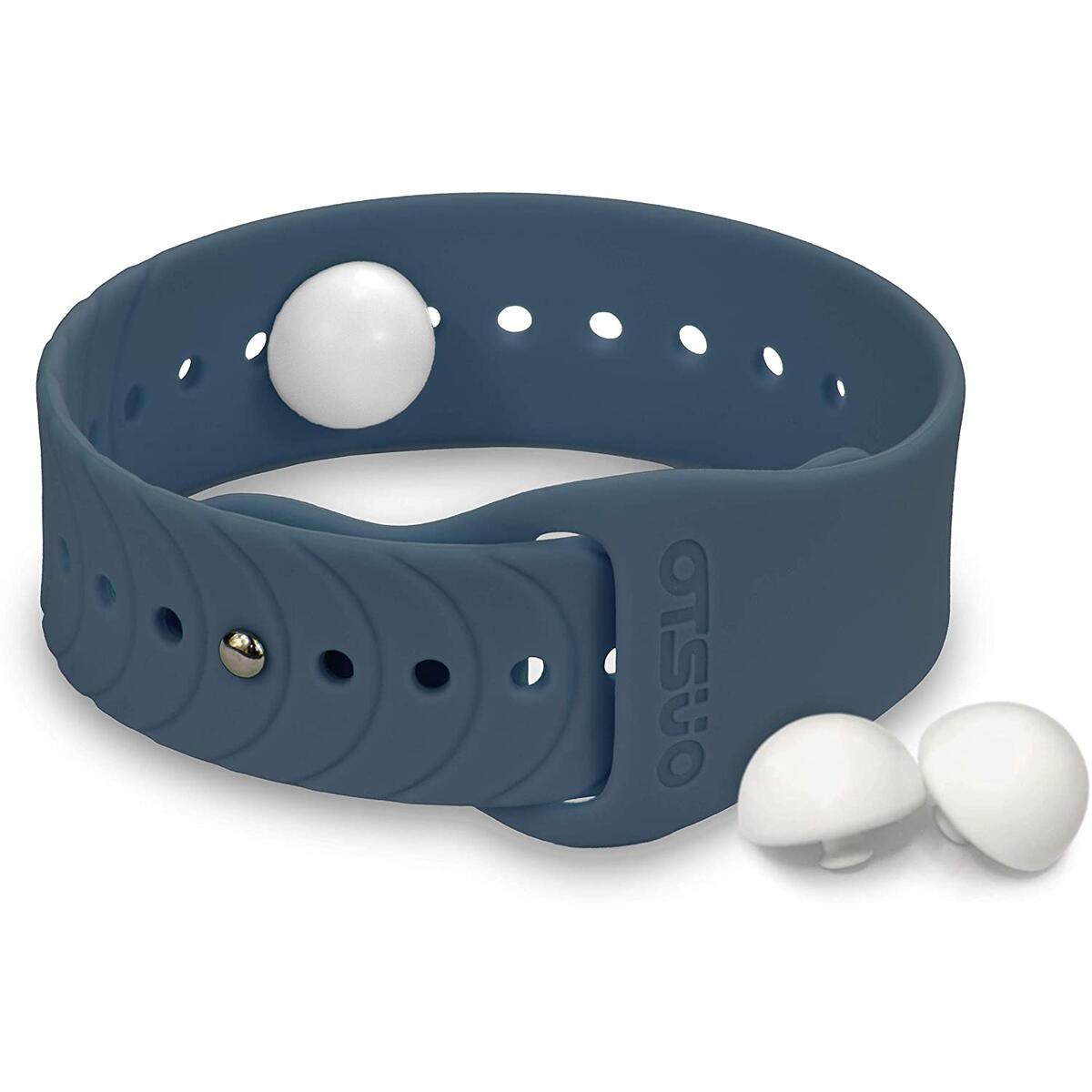 Otsuo Acupressure Wristband for Natural Relief of Headaches, Insomnia, Anxiety, and Nausea. Sleep Aid - Motion and Morning Sickness - Panic Attacks - Migraines (Steel Blue)